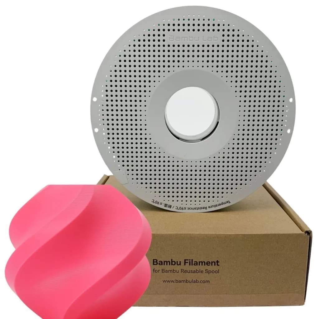 Filamento Bambu Lab PLA Basic Rosa Choque (Hot Pink) 1,75 mm 1 kg — Com carretel