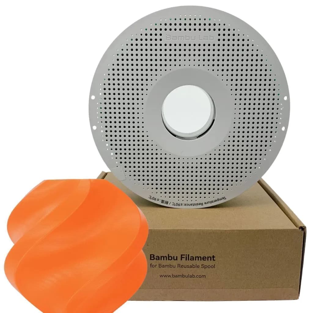 Filamento Bambu Lab PLA Basic Laranja 1,75 mm 1 kg — Com carretel
