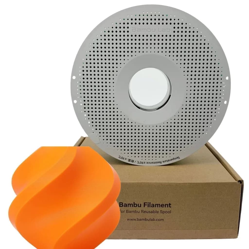 Filamento Bambu Lab PLA Basic Laranja Abóbora 1,75 mm 1 kg — Com carretel