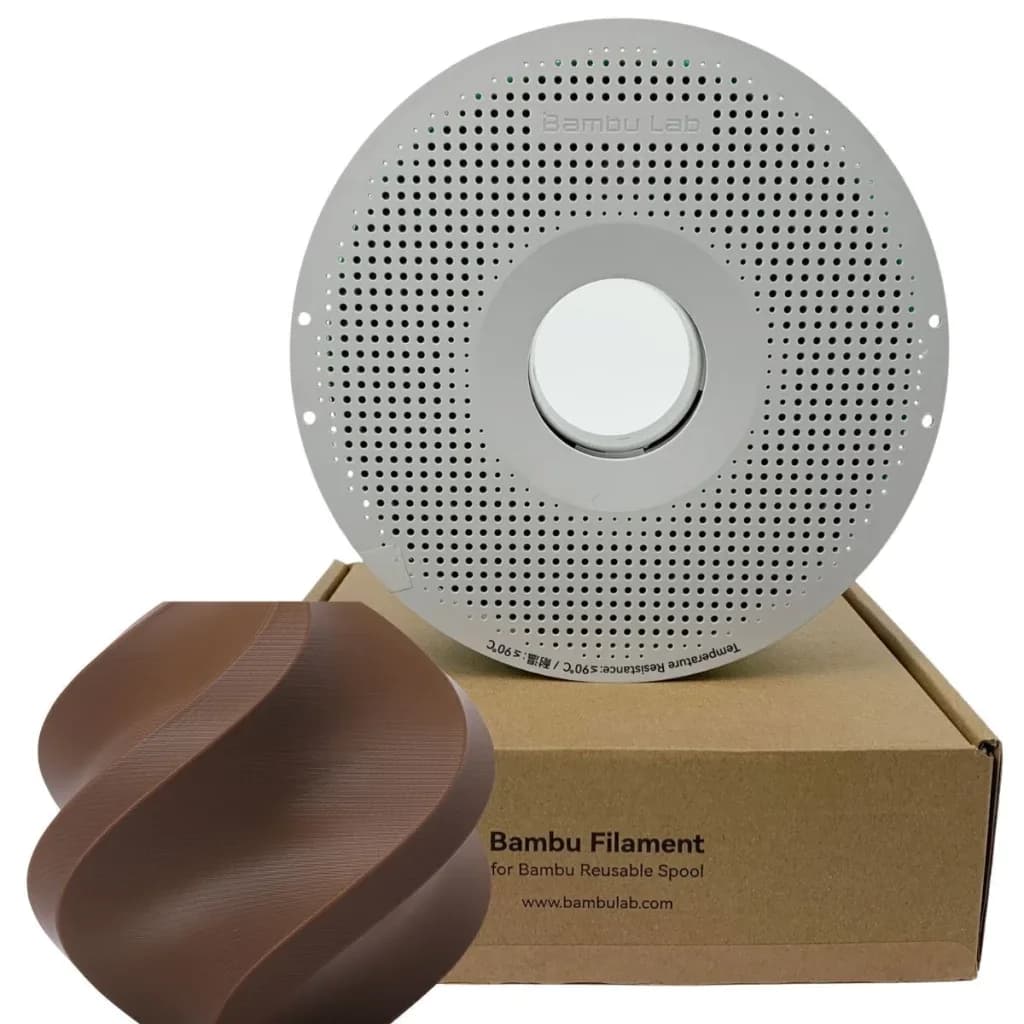 Filamento Bambu Lab PLA Basic Cocoa Brown 1,75 mm 1 kg — Com carretel
