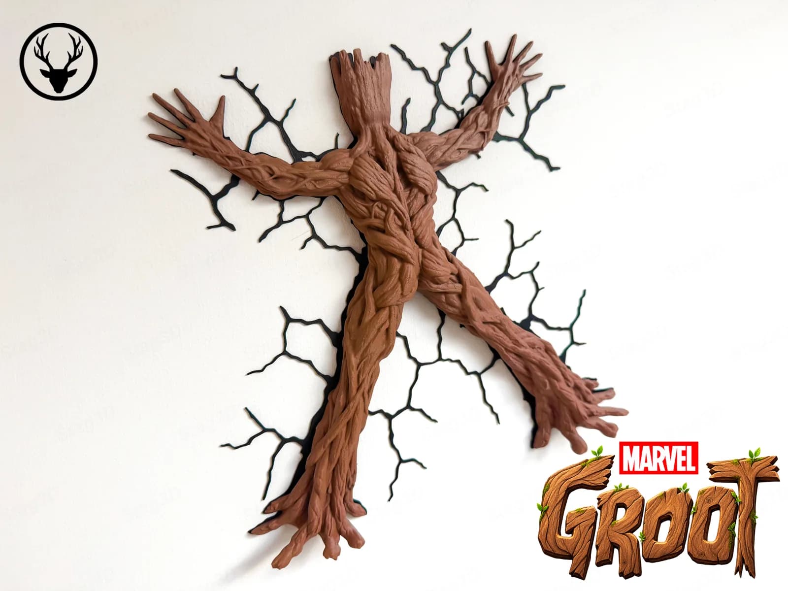 Escultura de Parede Groot com Rachaduras Impressão 3D