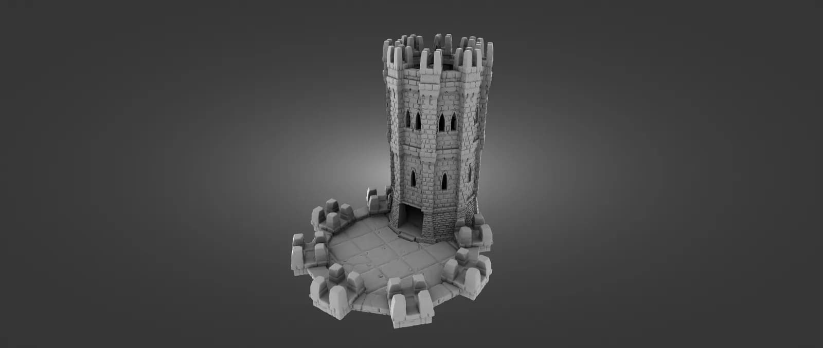Torre de Dados Castelo Medieval Impressão 3D