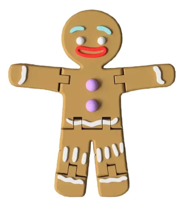 Biscoito De Gengibre Shrek De Natal Miniatura Decorativa 3d