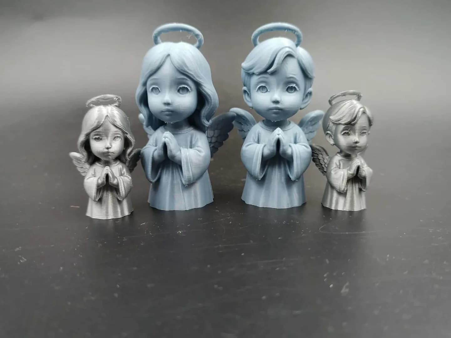 Casal de Anjinhos de Natal Impressão 3D