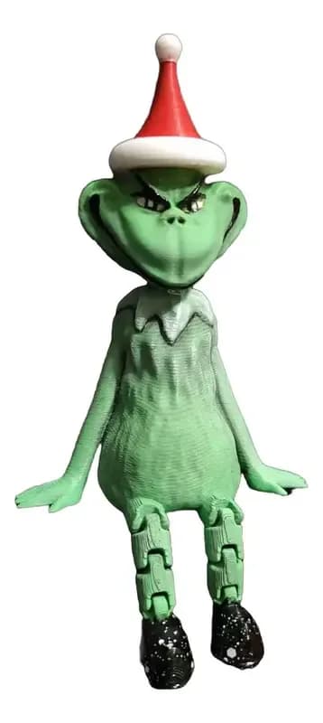 Grinch Articulado De Natal Com Pernas Flexíveis - 3d