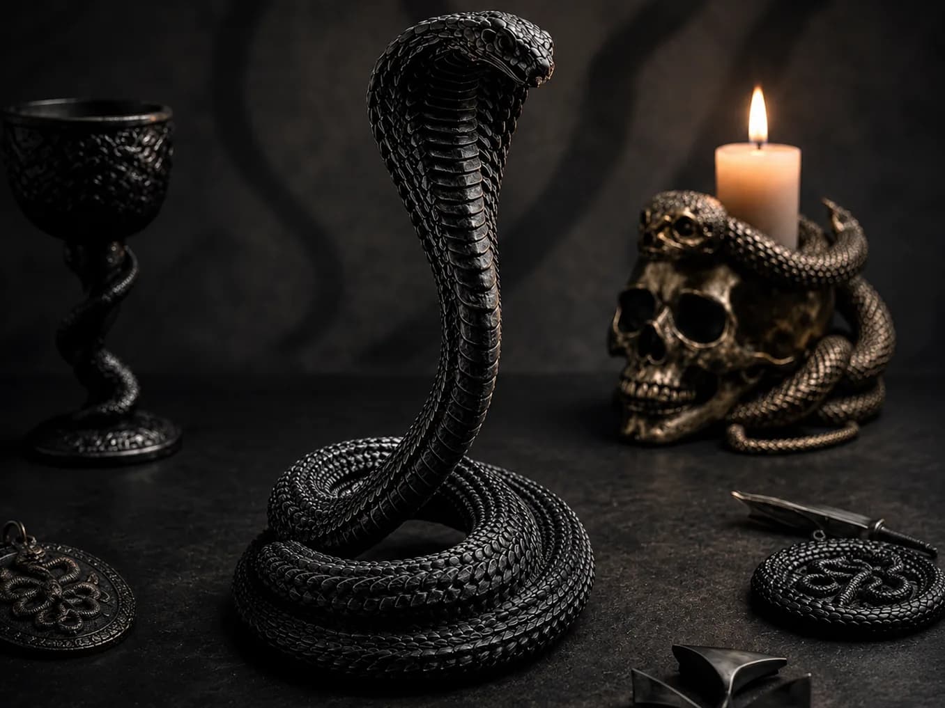 Estatueta Naja Realista Impressão 3D