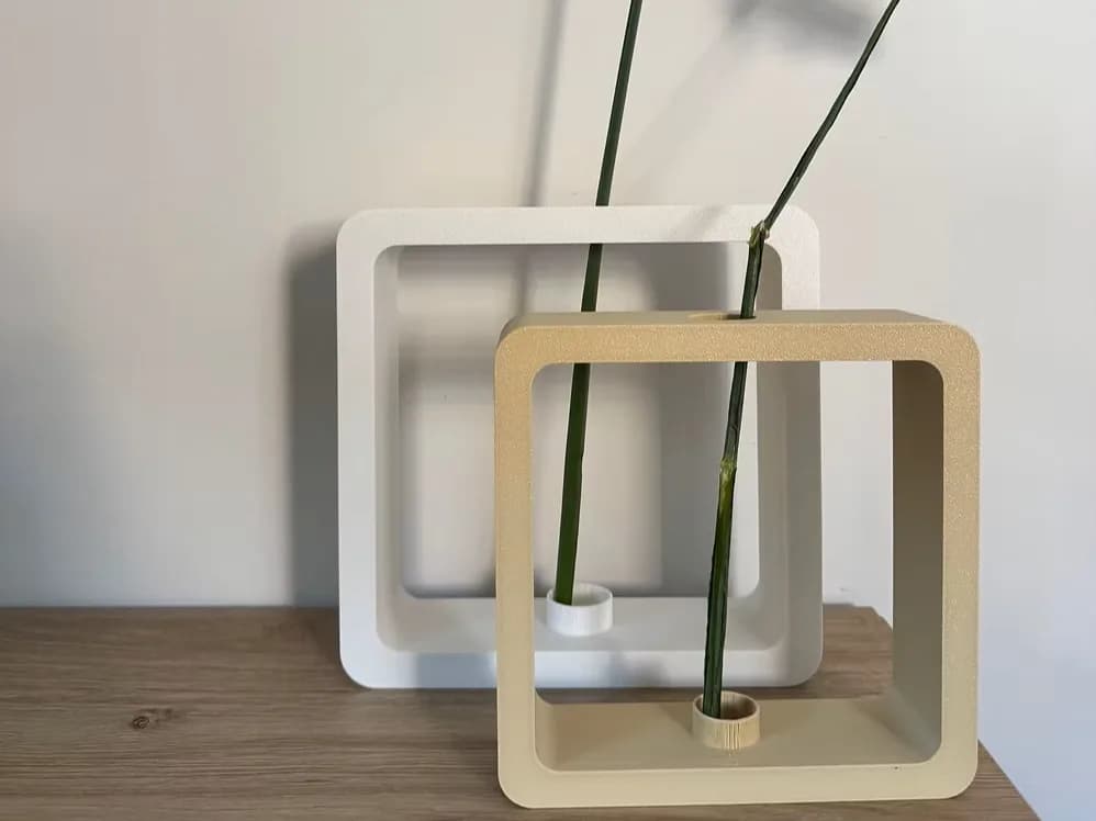 Vaso Moldura Quadrada Minimalista Impressão 3D