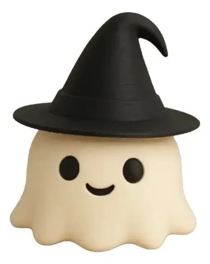 Decoração De Halloween Fantasminha Com Chapéu Kit Com 12