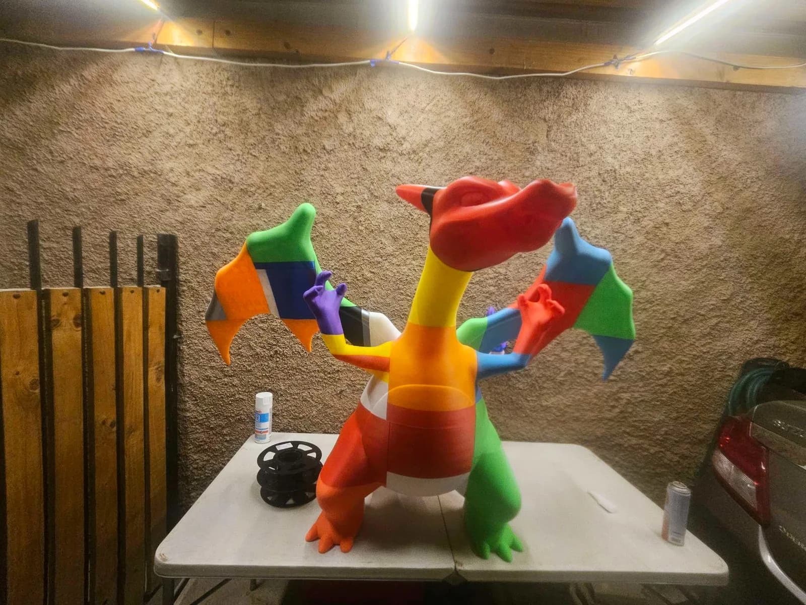 Estátua Tamanho Real Dragão Laranja de Fogo Impressão 3D