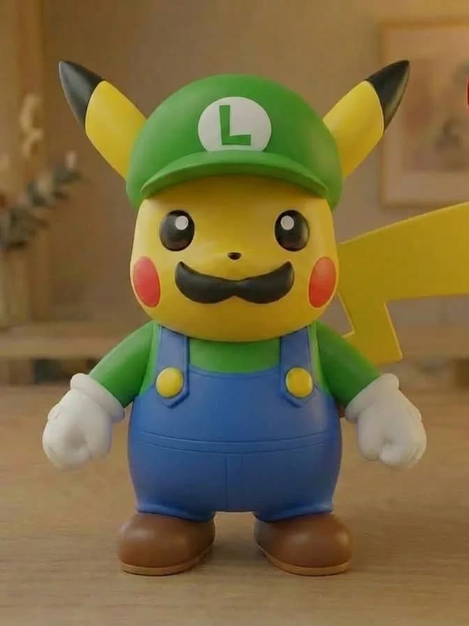 Boneco Pikachu Luigi Pokémon 18 cm
