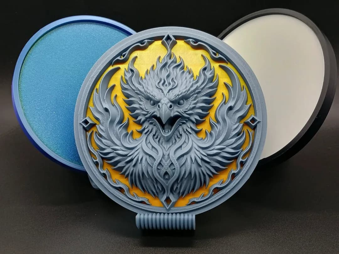 Quadro de Parede Fênix em Camadas Impressão 3D