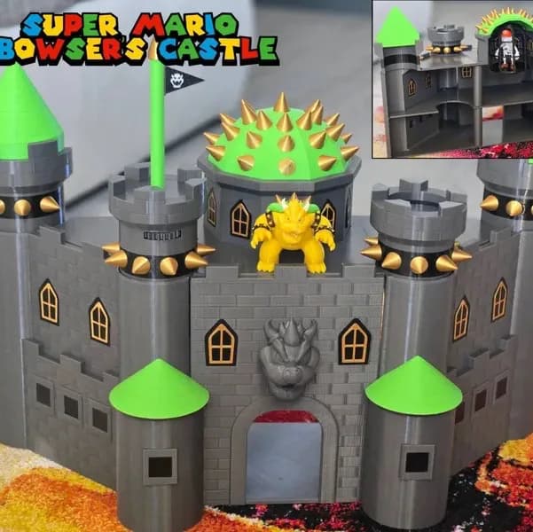 Castelo do Bowser Super Mario com Bandeira Impressão 3D