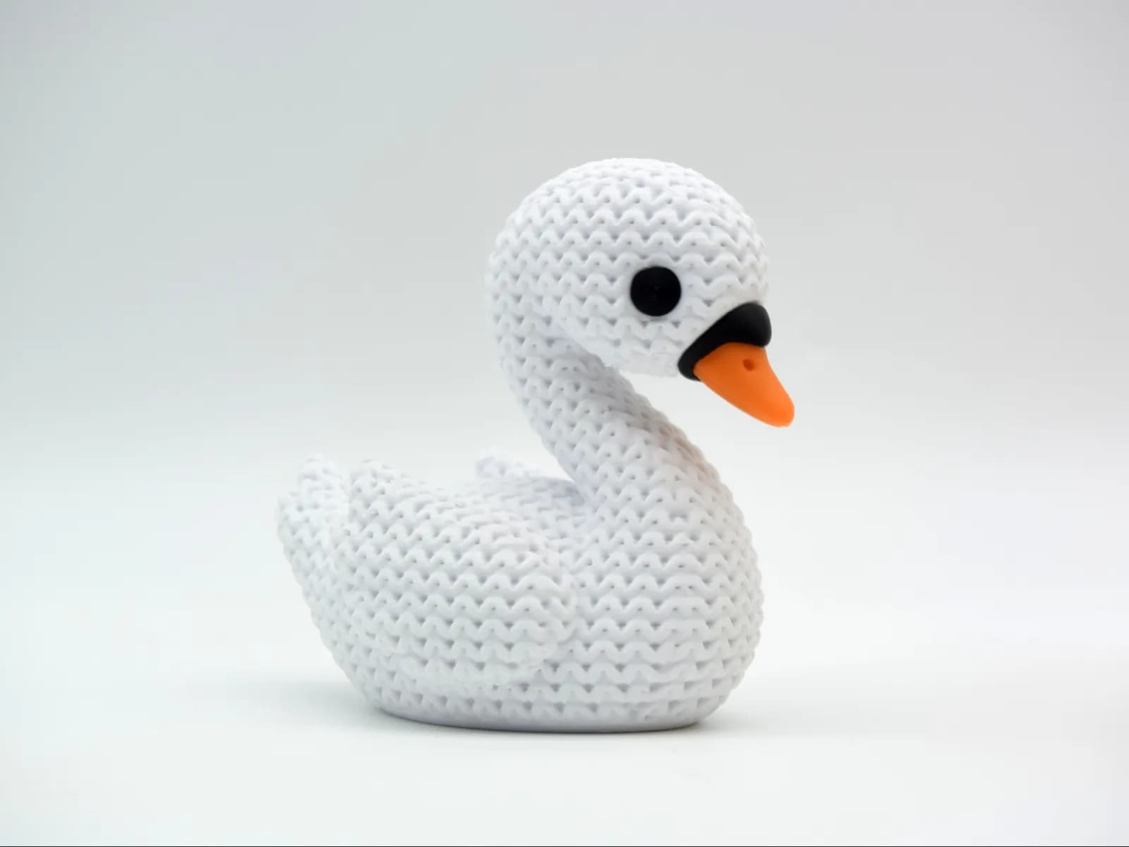 Estatueta Cisne Textura Tricô Impressão 3D