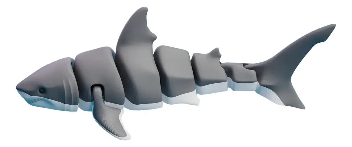 Tubarão-branco Articulado 3d 170 Mm