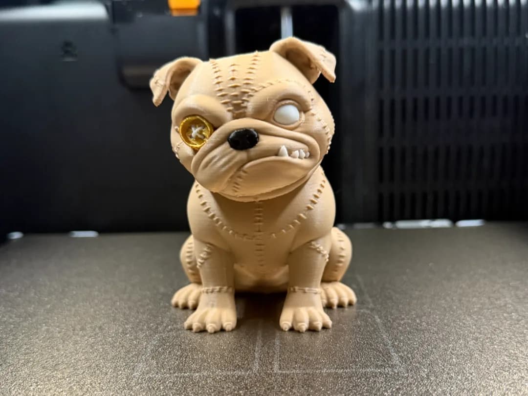Estatueta Buldogue Fofo Sombrio Impressão 3D