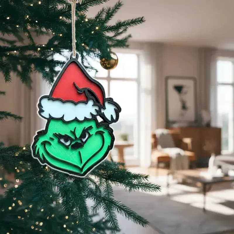 Enfeite De Árvore De Natal Grinch Cabeça - 3d
