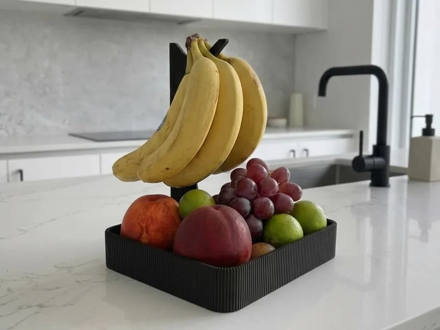 Fruteira com Suporte de Banana 24 cm Impressão 3D