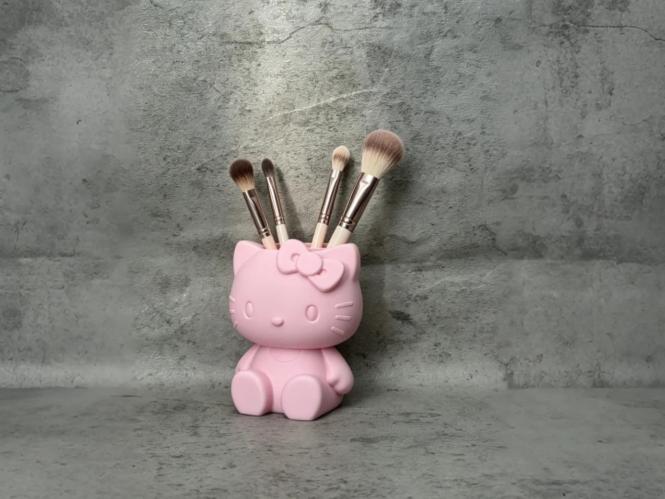 Porta Pincel Gatinha com Laço Impressão 3D