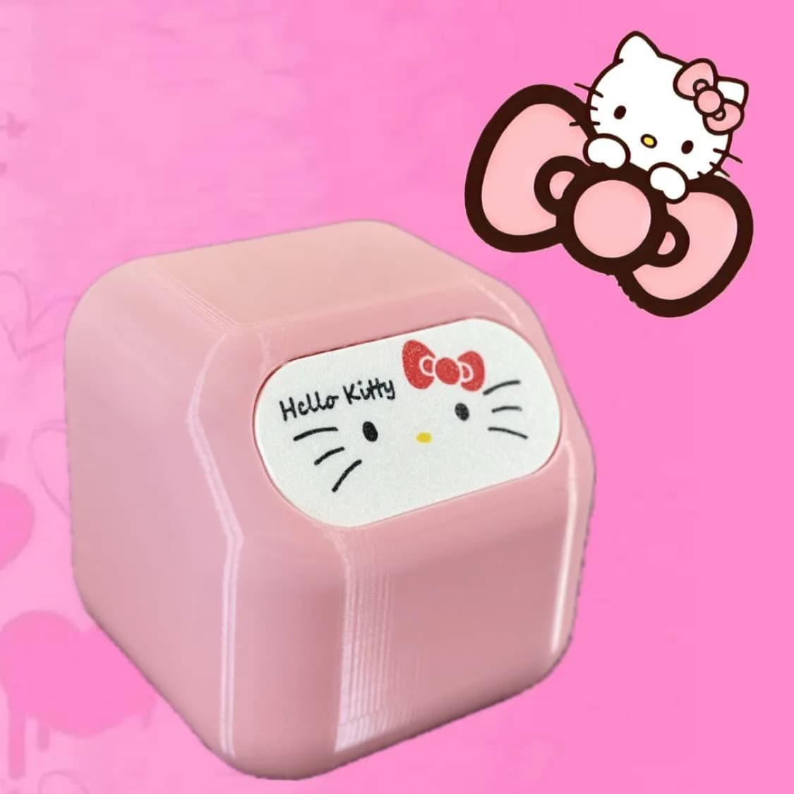 Lixeira Hello Kitty com Tampa Vai e Vem Impressão 3D
