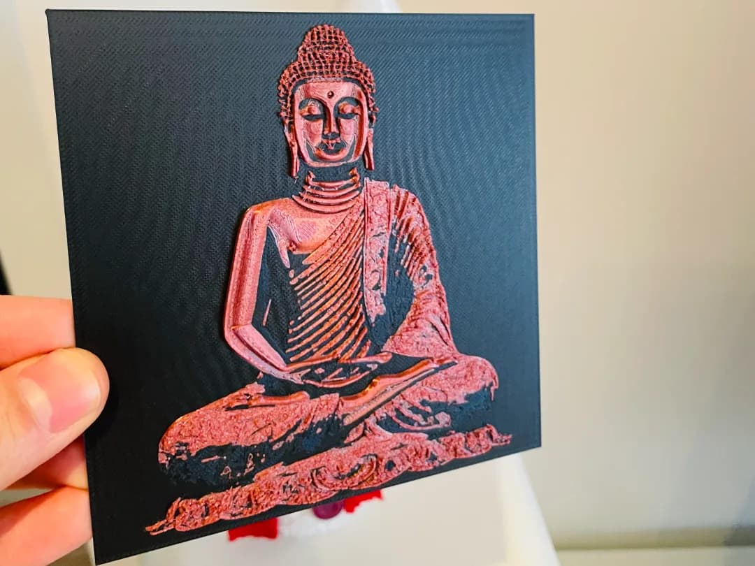 Quadro Decorativo Buda em Meditação Impressão 3D