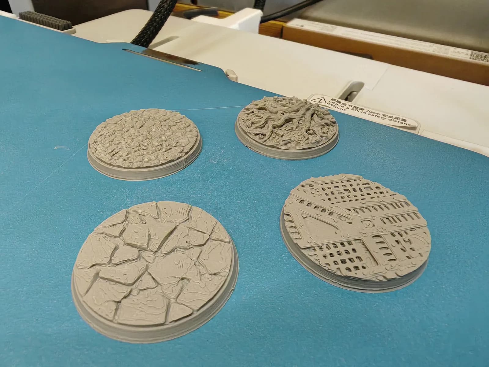 Kit 4 Bases Decorativas para Miniaturas Impressão 3D