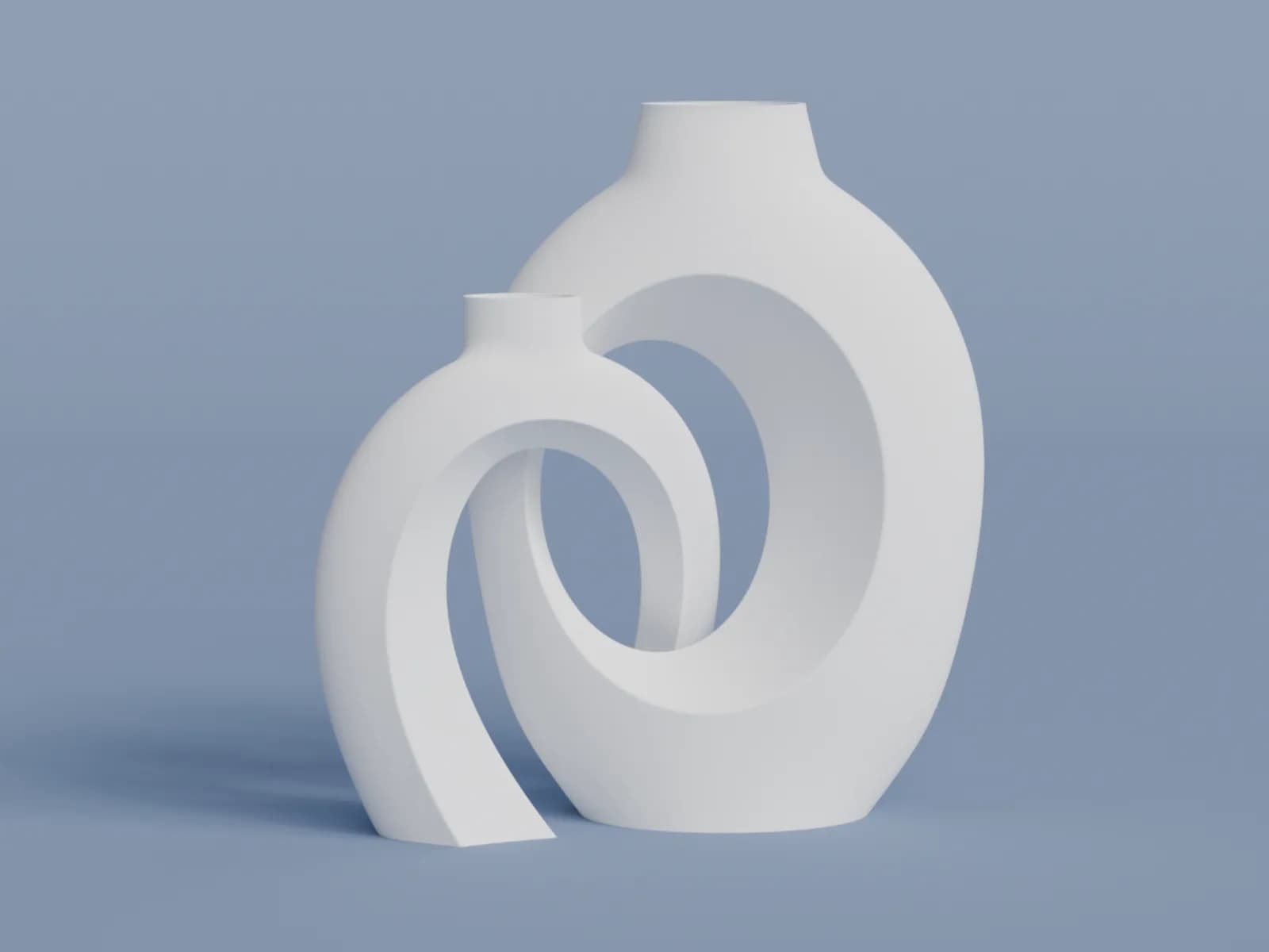 Kit 2 Vasos Vazados Nórdicos Modernos Impressão 3D