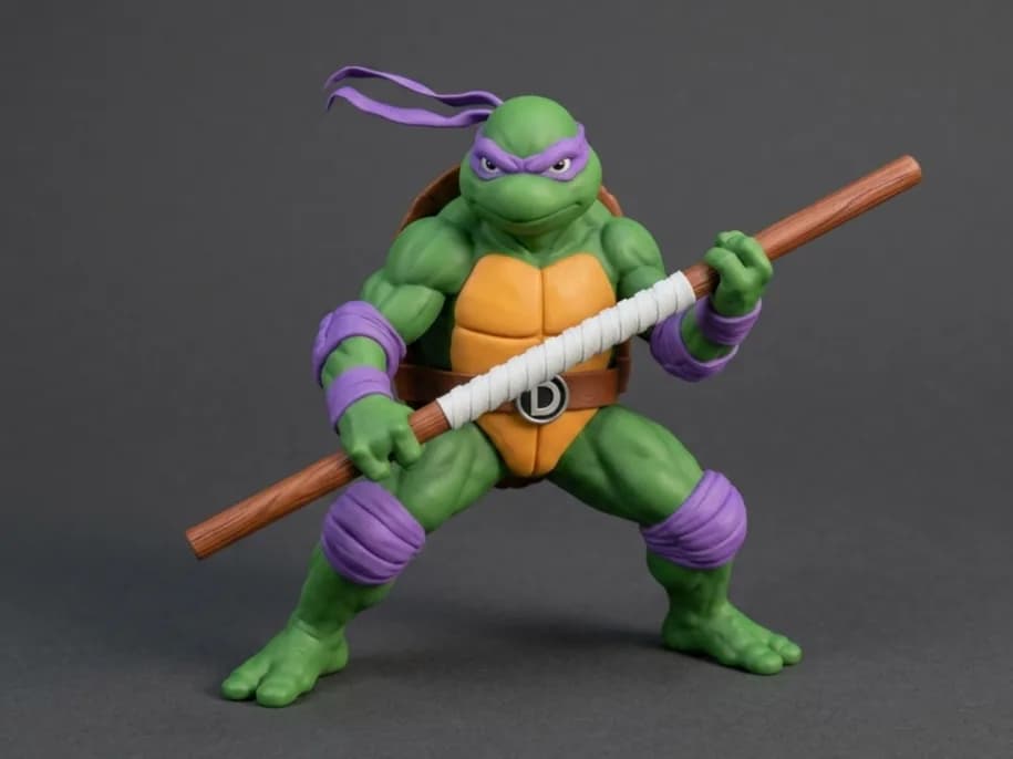Boneco Donatello Tartarugas Ninja Bastão Roxo