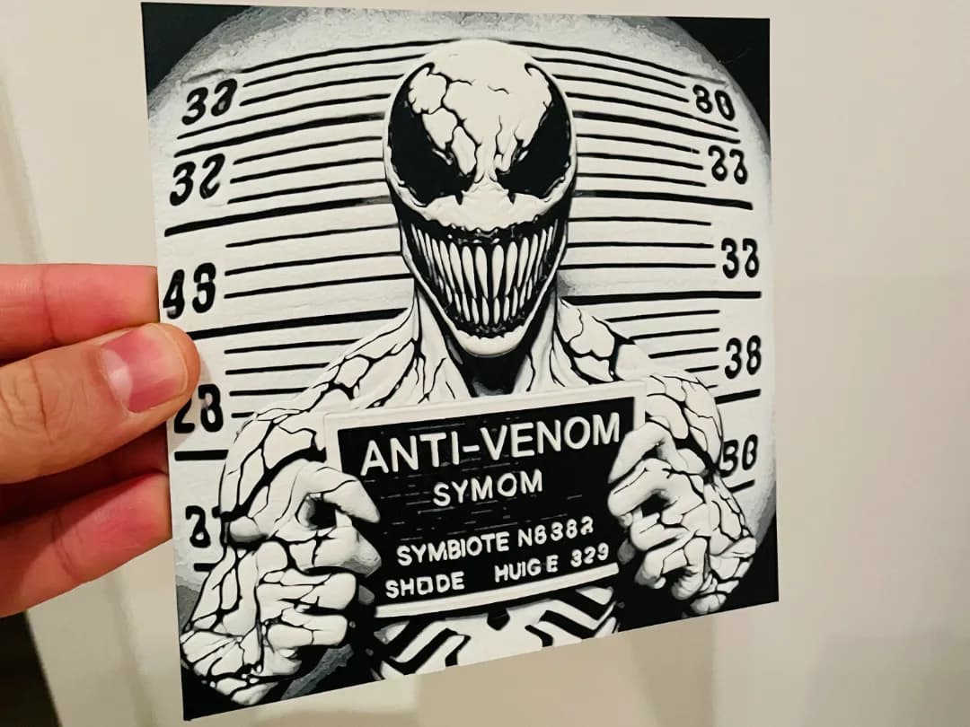 Quadro Simbionte Anti-Venom Fichamento Impressão 3D