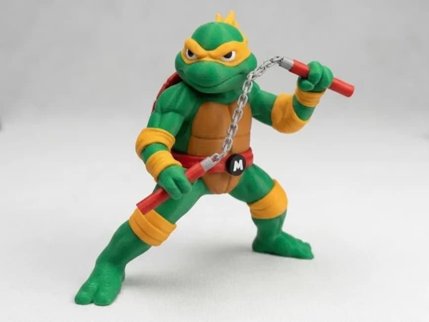 Estatueta Tartaruga Michelangelo de Bandana Impressão 3D