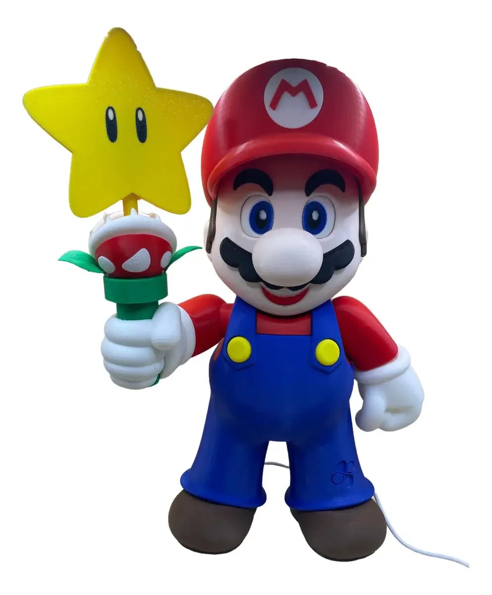Boneco Mario Bros Suporte Para Luminária Criativa 3d