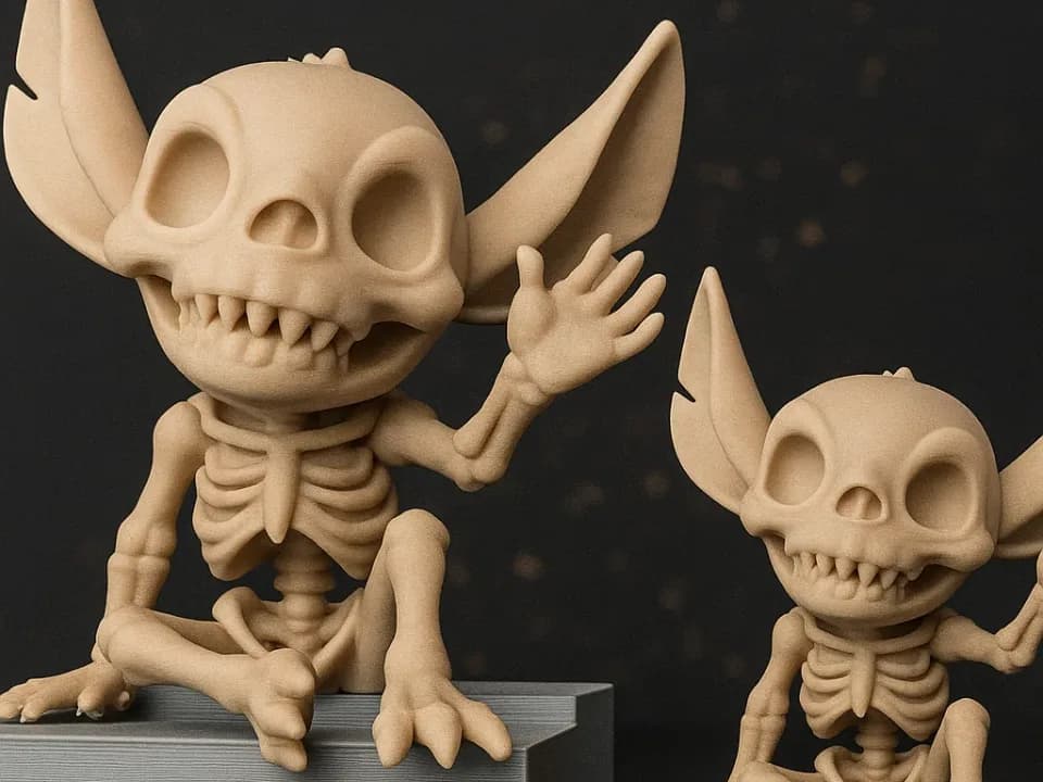 Estatueta Esqueleto Alienígena Orelhudo Impressão 3D