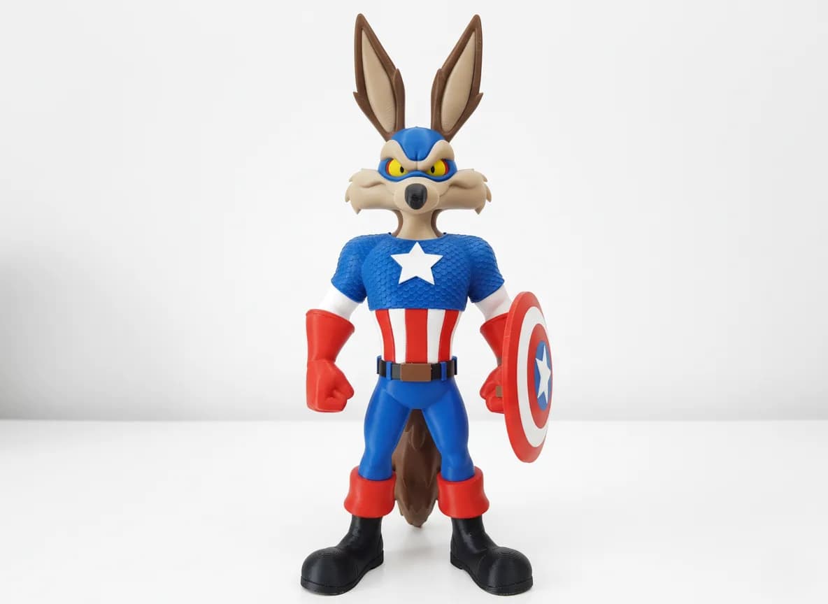 Estatueta Coiote Herói Patriota 36,5 cm Impressão 3D