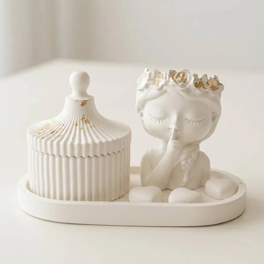 Kit Decorativo Porta Joias e Vaso Busto Impressão 3D