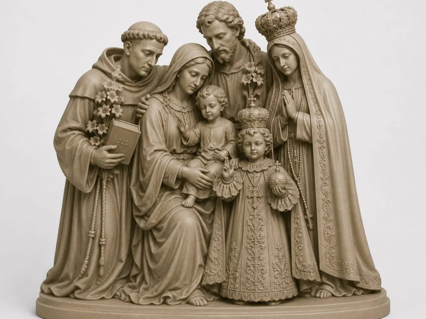 Imagem Sagrada Família e Santos Impressão 3D