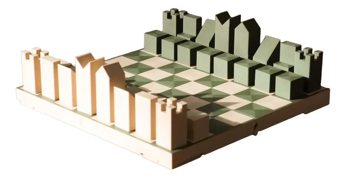 Xadrez Minimalista - Com Tabuleiro E Caixa Inteligente 3d