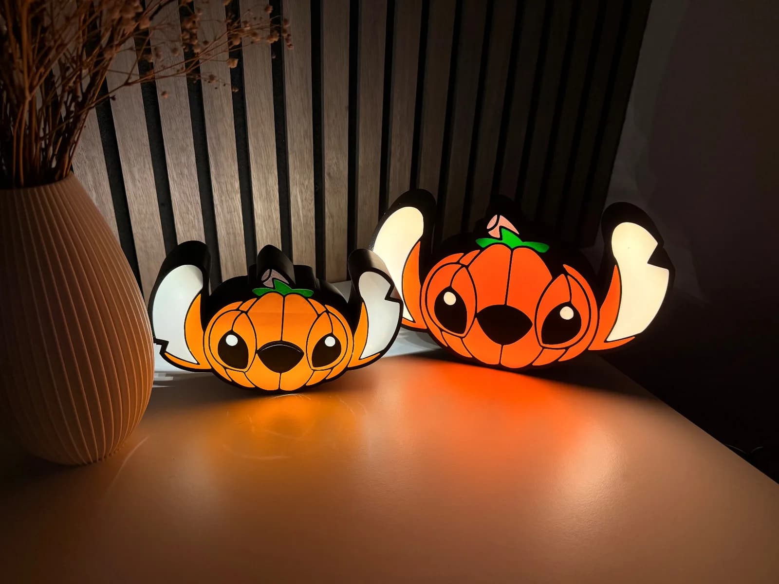 Luminária Abóbora Alienígena Halloween Impressão 3D