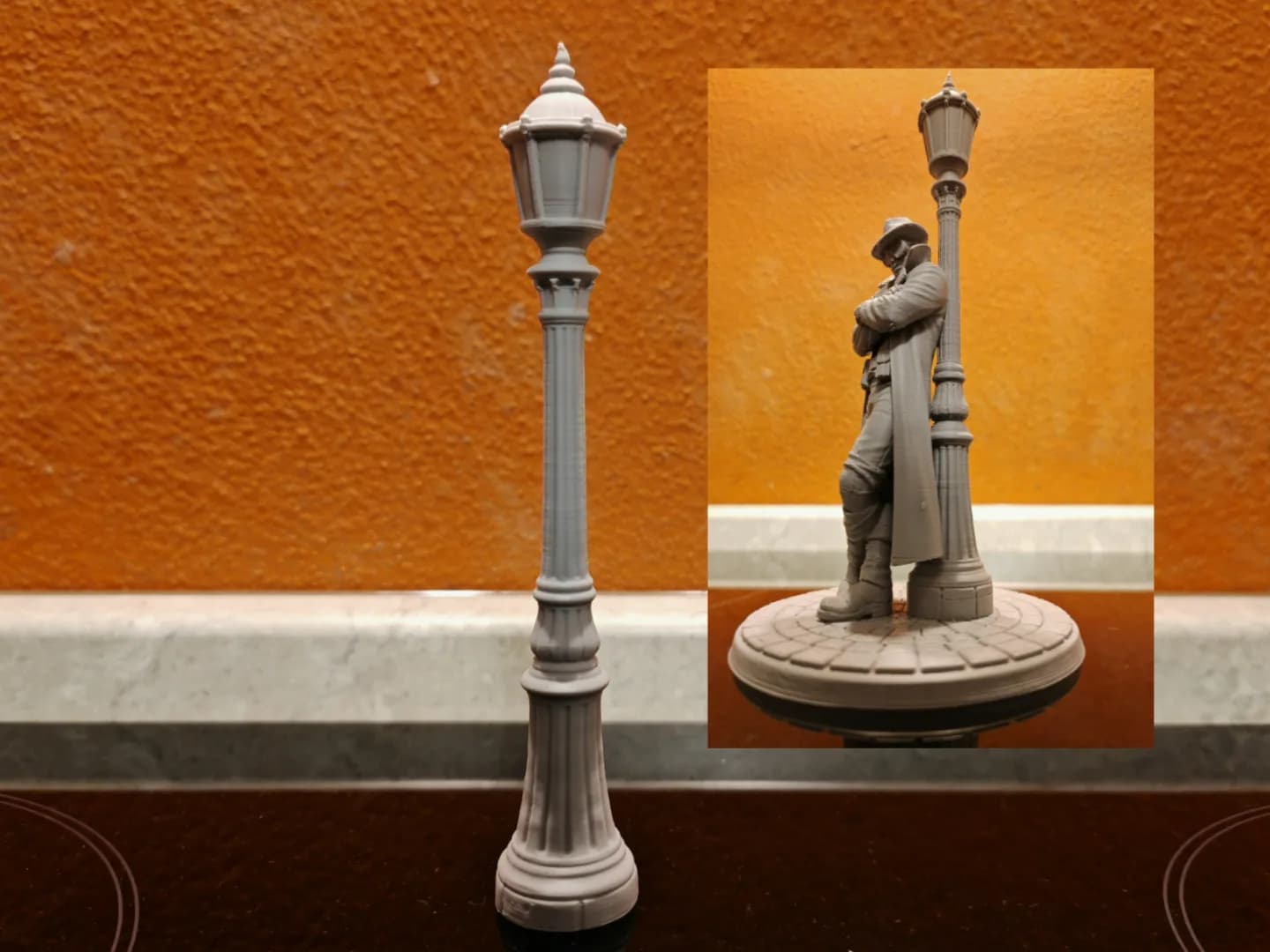Poste de Rua Antigo para Diorama Impressão 3D