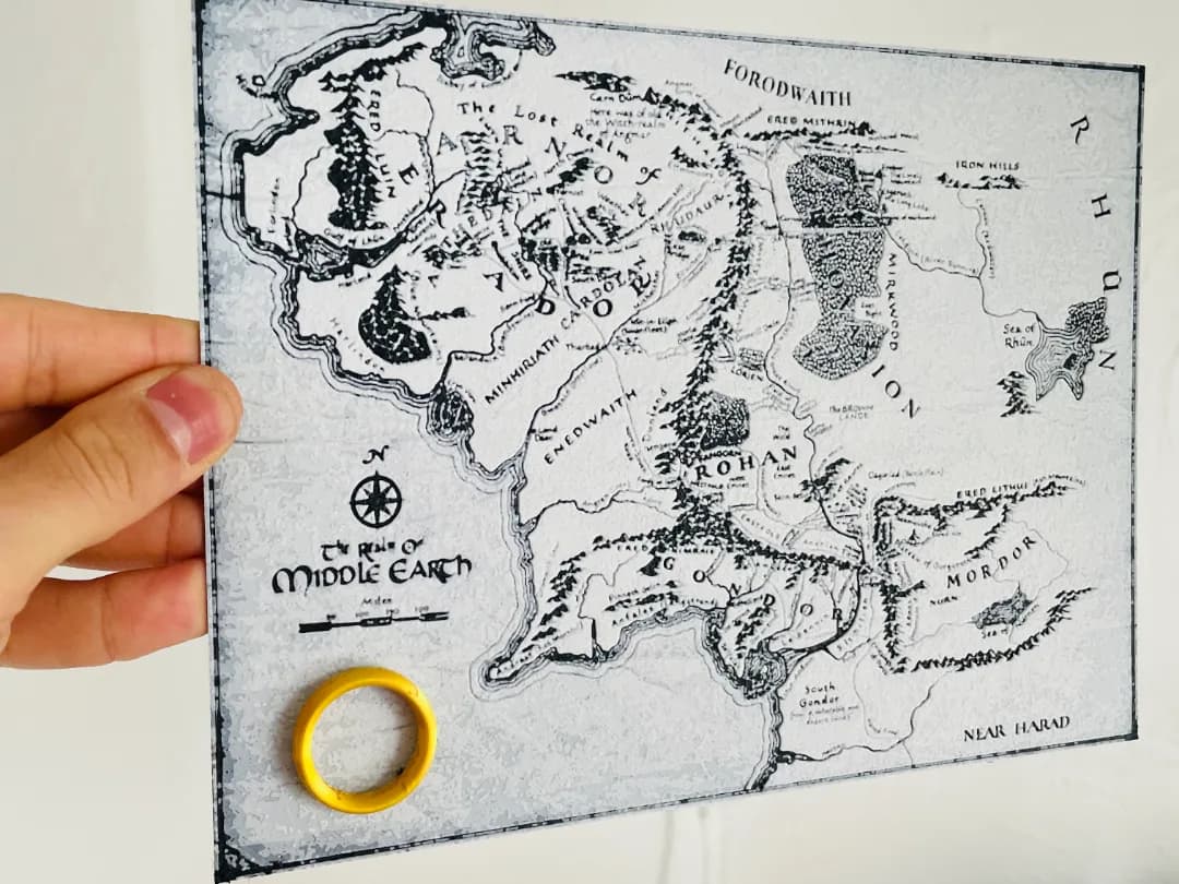 Quadro Mapa da Terra-média Impressão 3D