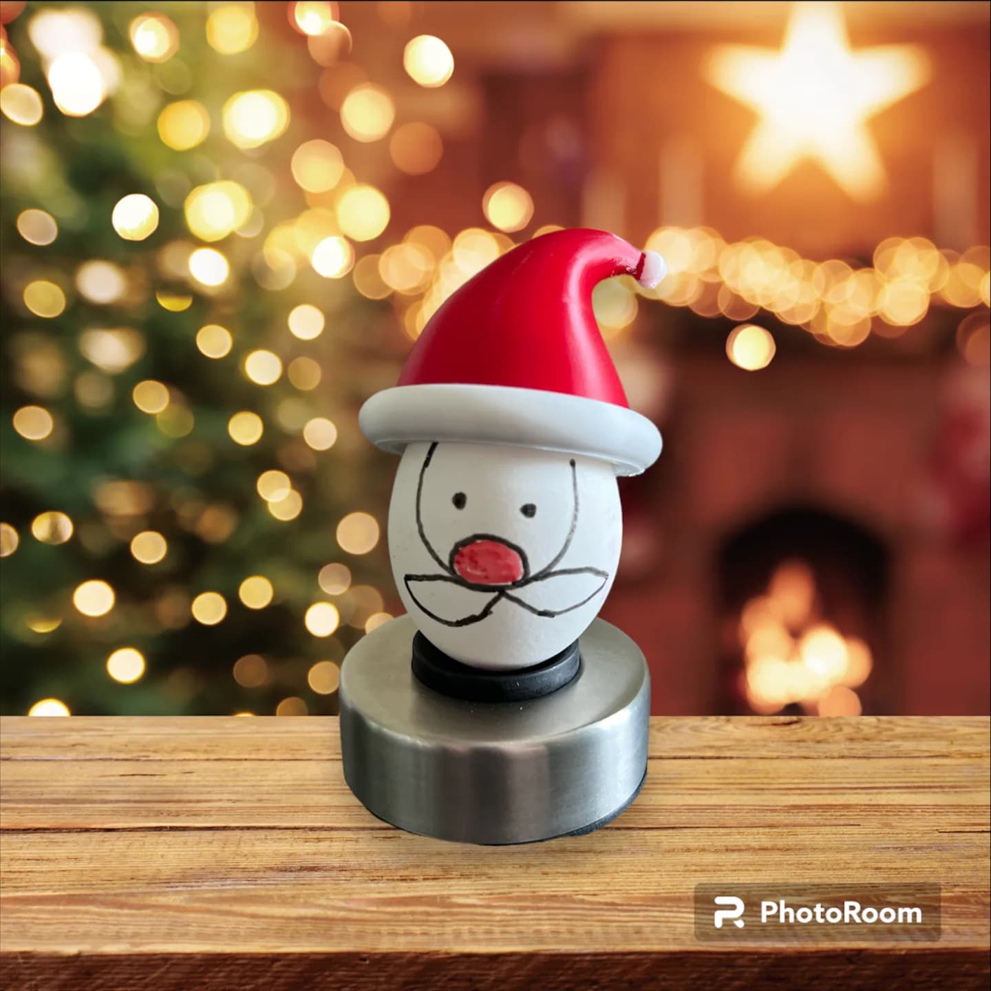 Touca de Papai Noel para Ovo Cozido Impressão 3D