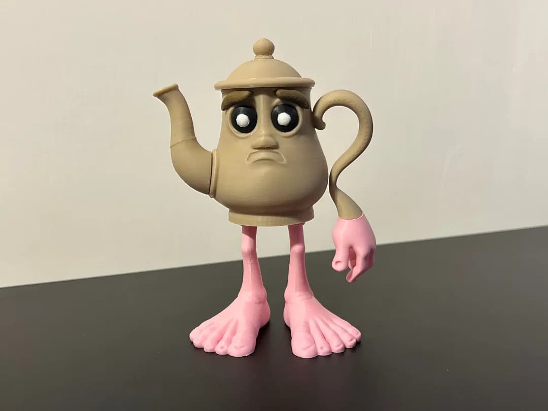 Boneco Articulado Bule com Pernas Meme Impressão 3D