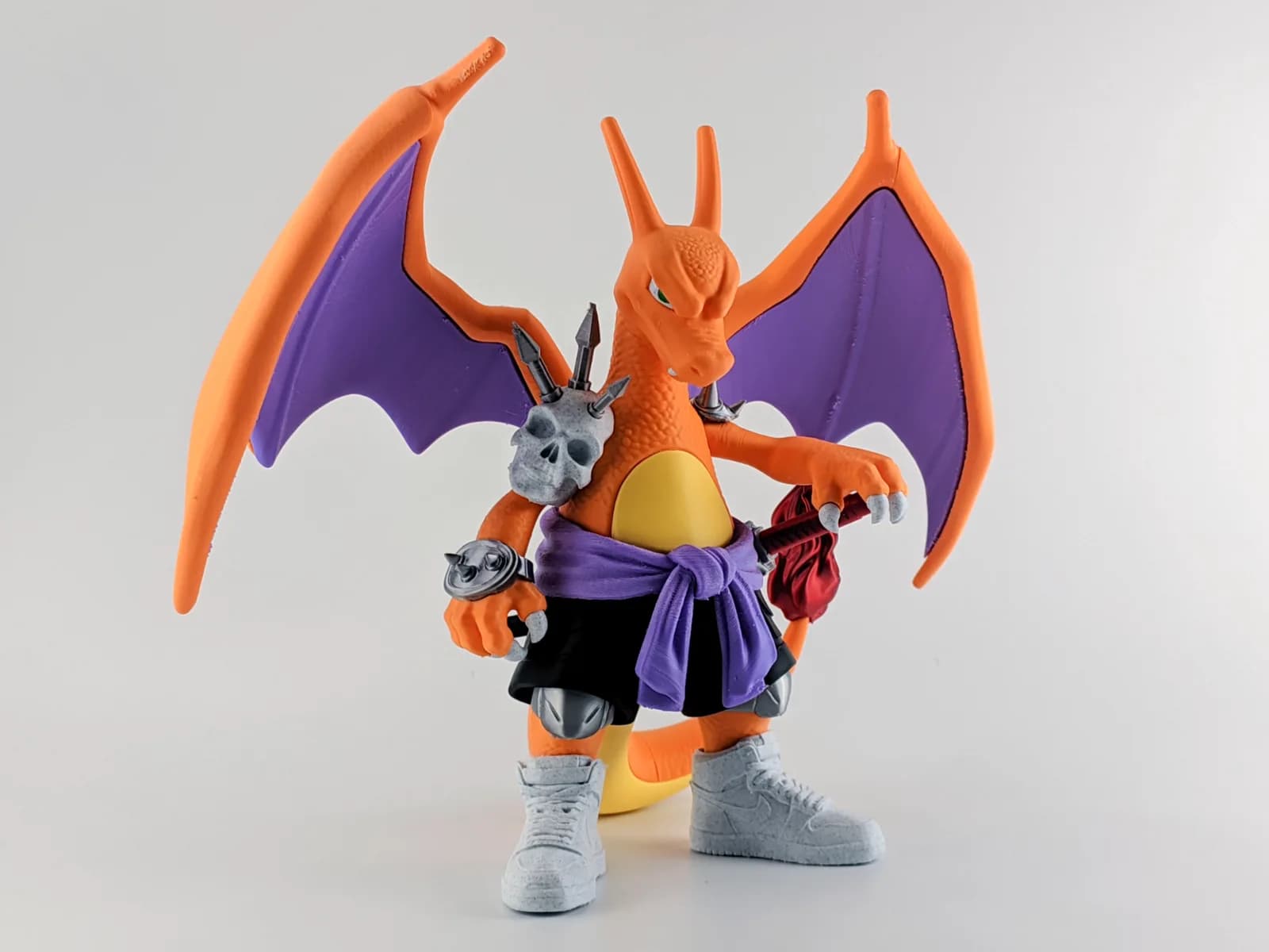 Estatueta Dragão Laranja de Fogo Estilo Urbano Impressão 3D