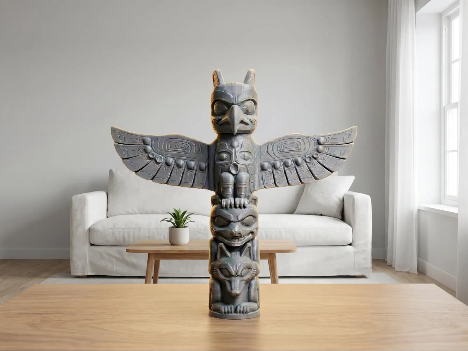 Miniatura Totem Pássaro-Trovão Impressão 3D