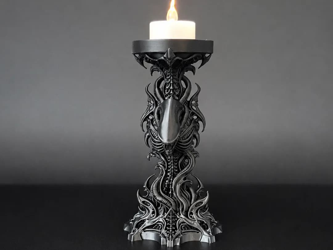 Porta Vela LED Criatura Alienígena 14 cm Impressão 3D