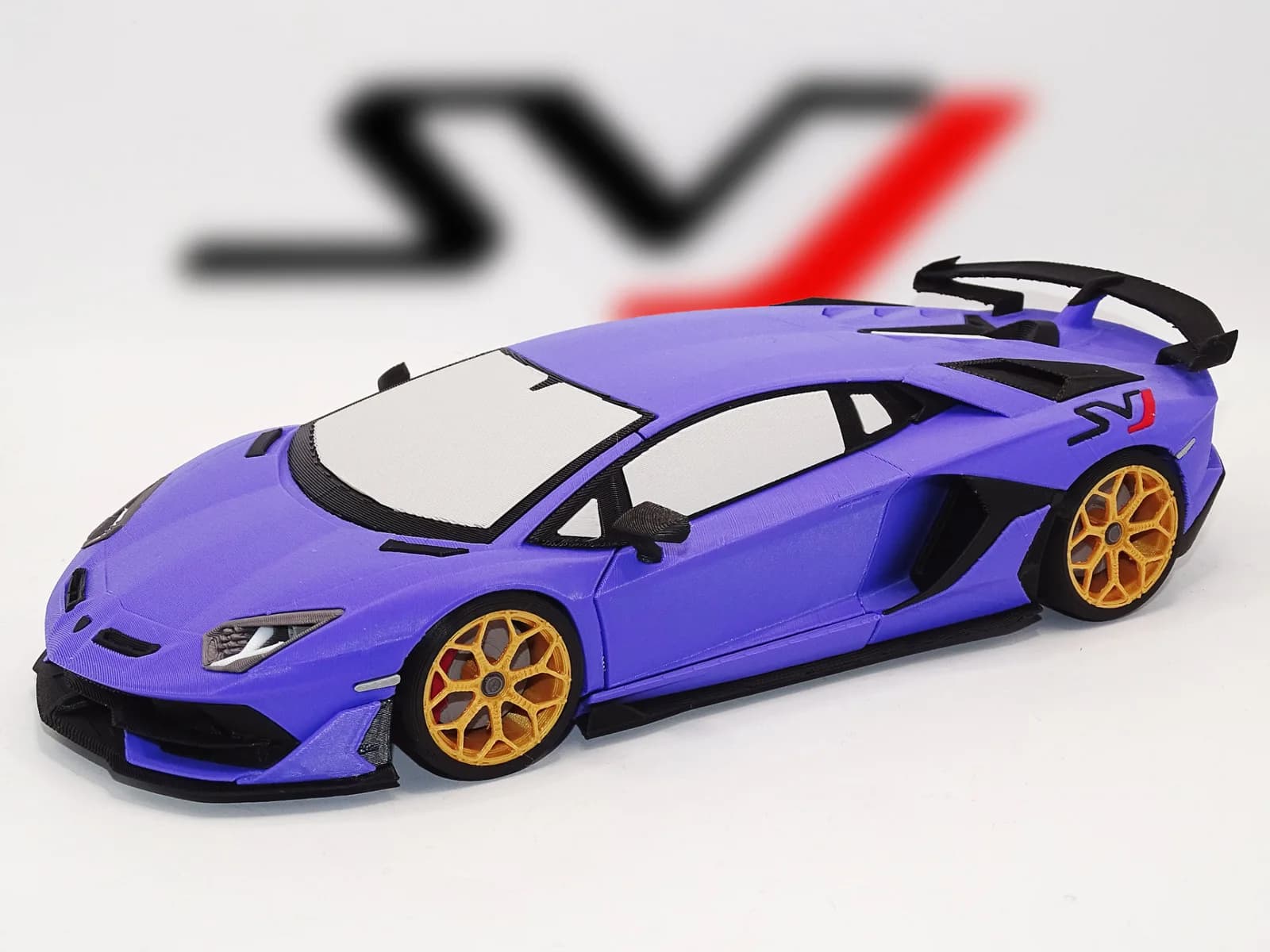 Miniatura Lamborghini Aventador SVJ 1:19 com Direção Impressão 3D