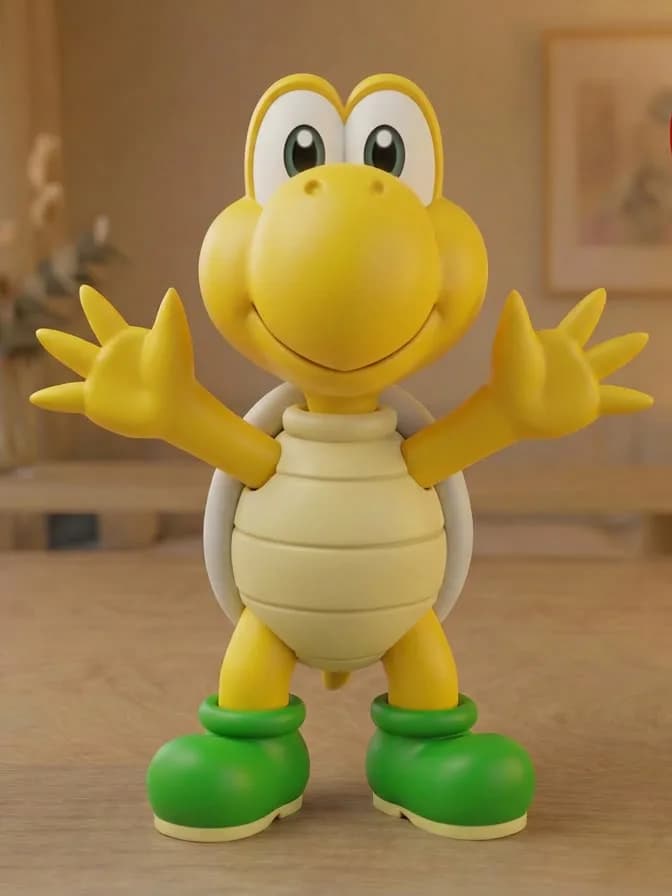 Estatueta Tartaruga Koopa Troopa 17 cm Impressão 3D