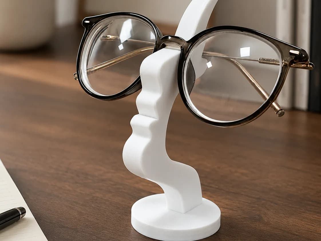Suporte de Óculos Rosto Artístico Impressão 3D