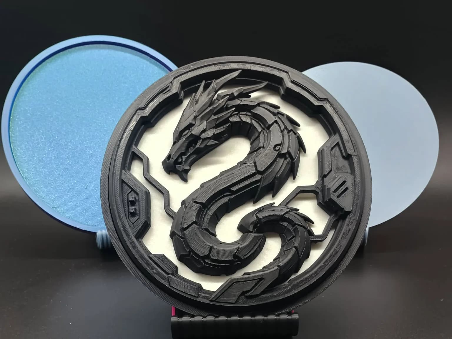 Quadro Dragão Cibernético em Camadas 4,3 cm Impressão 3D