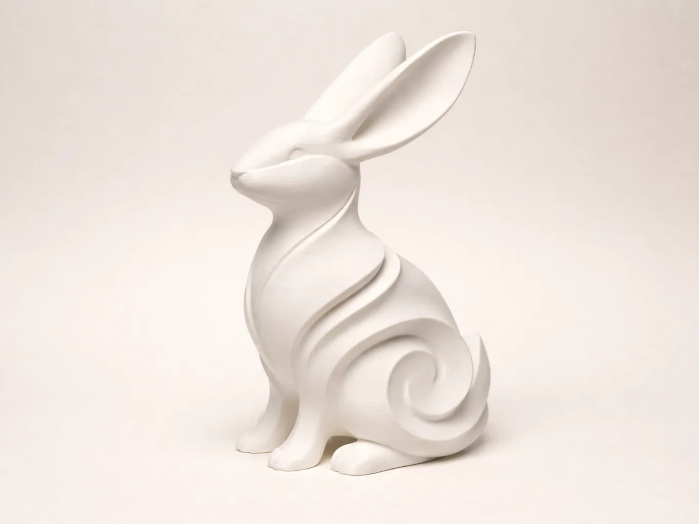 Estatueta Coelho Espiral Decorativo Impressão 3D