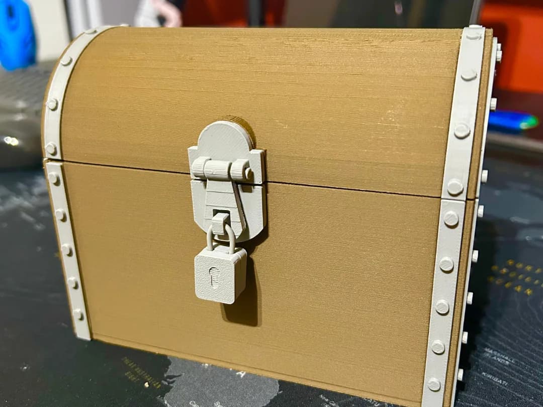 Baú do Tesouro com Fundo Falso Impressão 3D