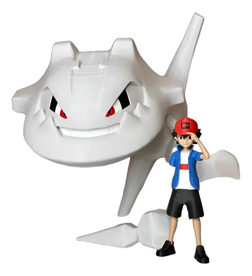 Steelix Pokémon 3d Estátua Decorativa 17cm